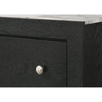 Ensemble de chambre à coucher Gaylene 5 pièces avec panneau de bibliothèque LED noir
