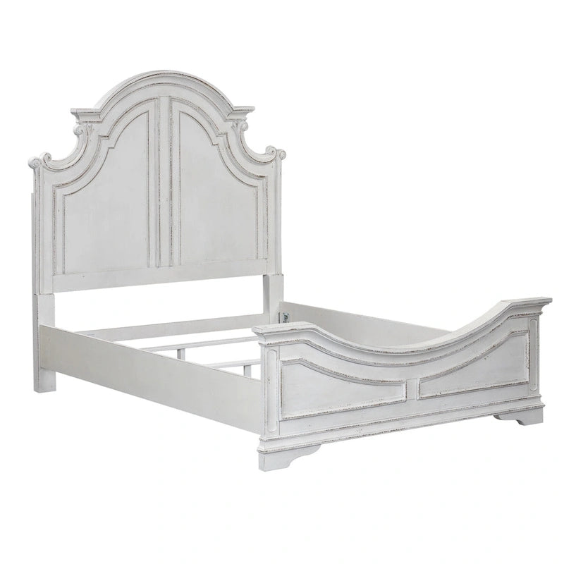 Ensemble lit à panneaux, commode, miroir et table de chevet Magnolia Manor