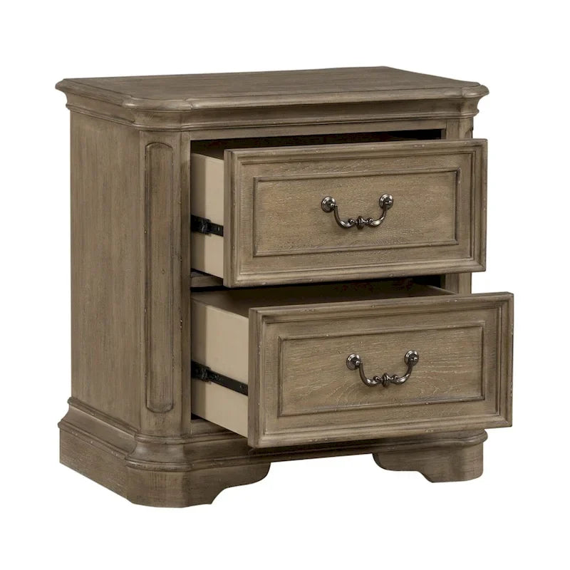 Ensemble lit à panneaux, commode, miroir et table de chevet Magnolia Manor