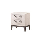 Ensemble de chambre à coucher Demora 5 pièces beige, style moderne contemporain, en bois massif et placage, avec panneaux rembourrés