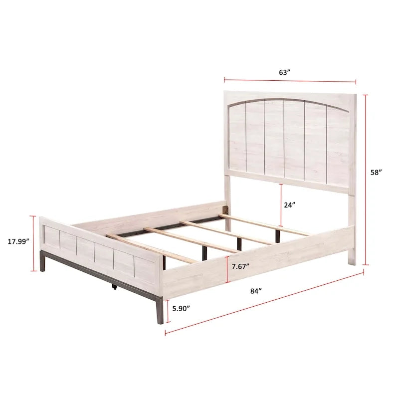 Ensemble de chambre à coucher Demora 5 pièces beige, style moderne contemporain, en bois massif et placage, avec panneaux rembourrés