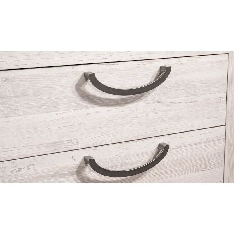 Ensemble de chambre à coucher Demora 5 pièces beige, style moderne contemporain, en bois massif et placage, avec panneaux rembourrés