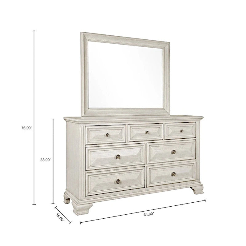 Ensemble de chambre à coucher 5 pièces Roundhill Furniture Renova en bois parchemin vieilli