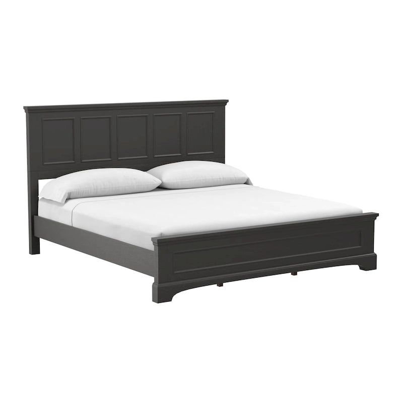 Ensemble de chambre à coucher Farmhouse Basics pour lit king size avec 2 tables de chevet, 1 commode et 1 miroir