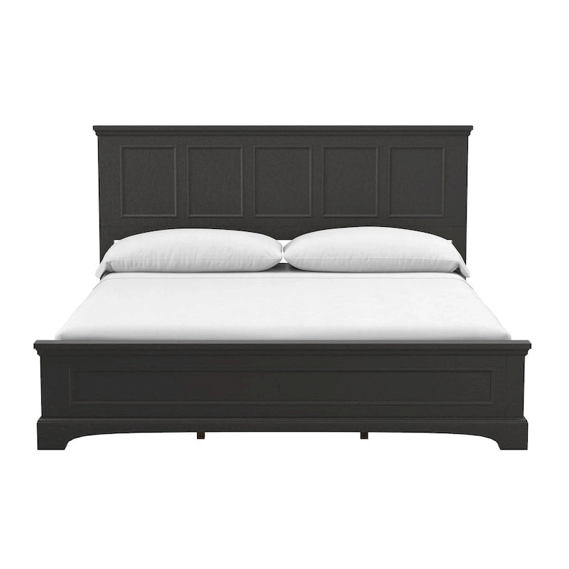 Ensemble de chambre à coucher Farmhouse Basics pour lit king size avec 2 tables de chevet, 1 commode et 1 miroir