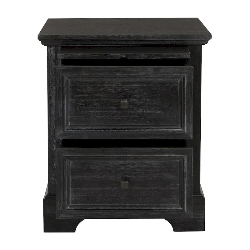 Ensemble de chambre à coucher Farmhouse Basics pour lit king size avec 2 tables de chevet, 1 commode et 1 miroir