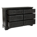 Ensemble de chambre à coucher Farmhouse Basics pour lit king size avec 2 tables de chevet, 1 commode et 1 miroir