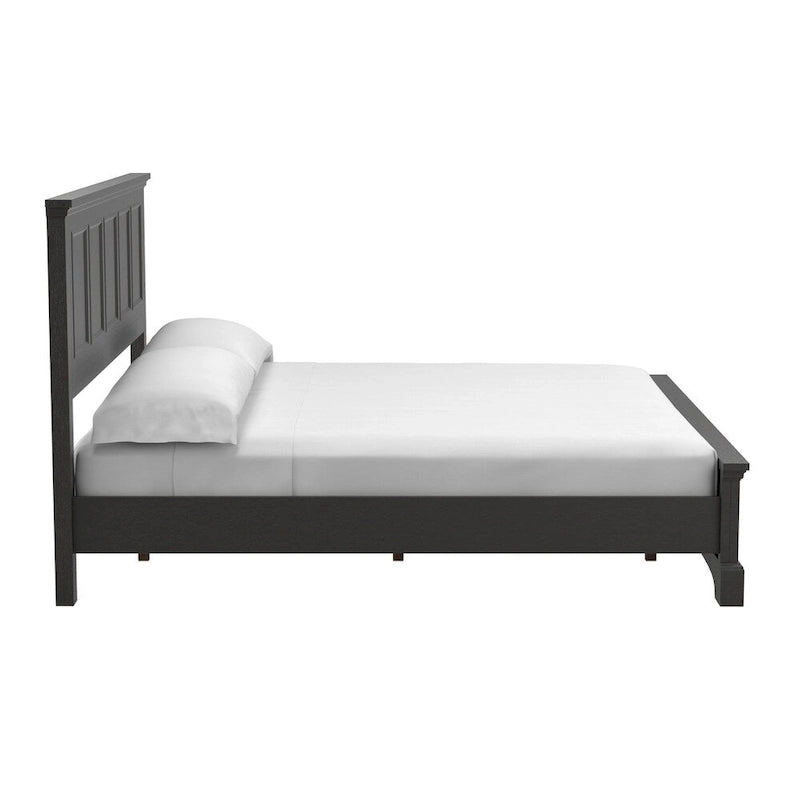Ensemble de chambre à coucher Farmhouse Basics pour lit king size avec 2 tables de chevet, 1 commode et 1 miroir