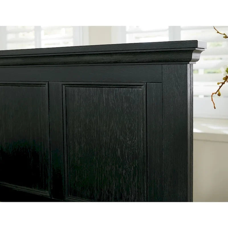 Ensemble de chambre à coucher Farmhouse Basics pour lit king size avec 2 tables de chevet, 1 commode et 1 miroir
