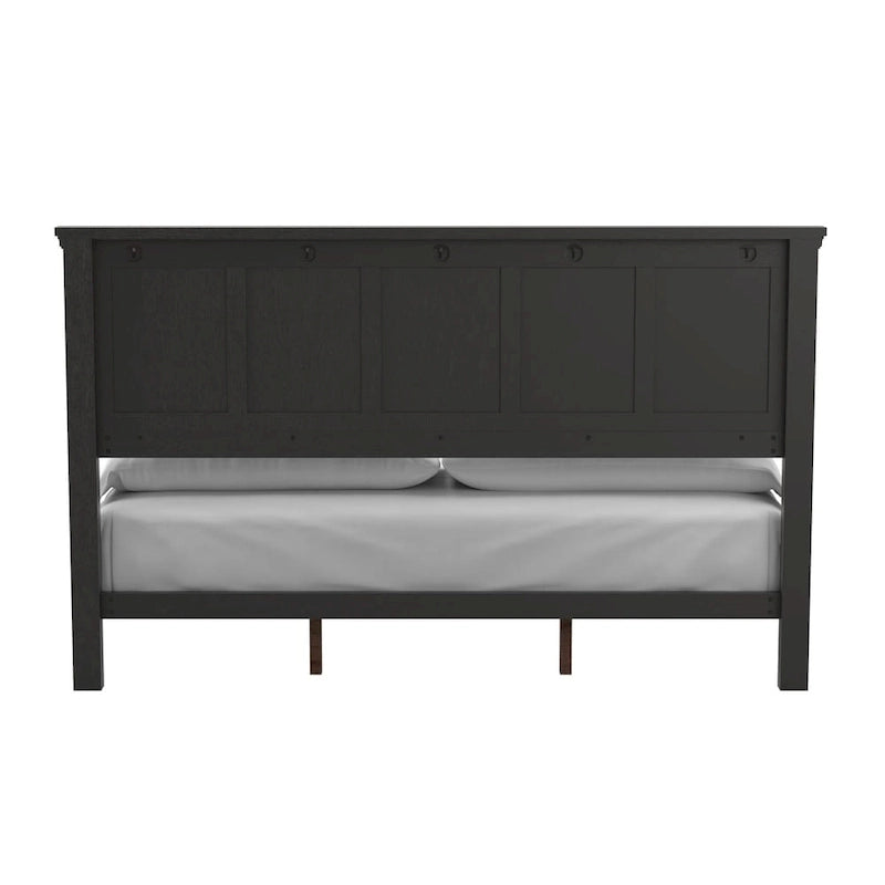 Ensemble de chambre à coucher Farmhouse Basics pour lit king size avec 2 tables de chevet, 1 commode et 1 miroir