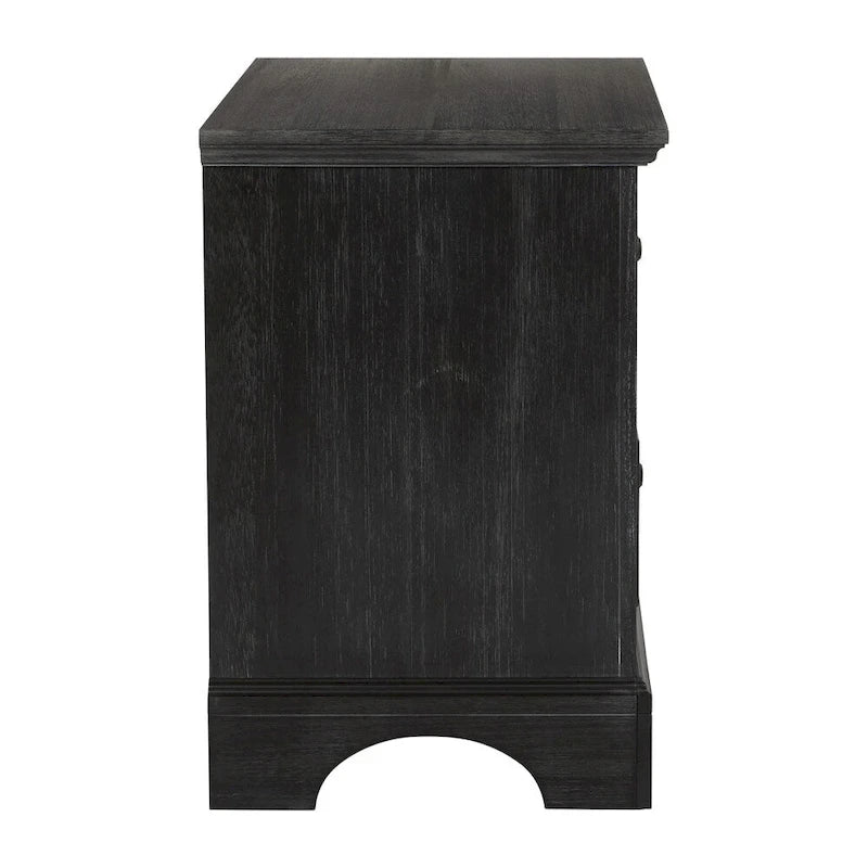 Ensemble de chambre à coucher Farmhouse Basics pour lit king size avec 2 tables de chevet, 1 commode et 1 miroir