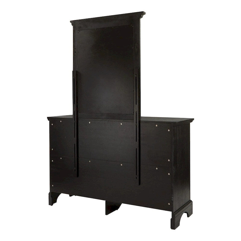Ensemble de chambre à coucher Farmhouse Basics pour lit king size avec 2 tables de chevet, 1 commode et 1 miroir
