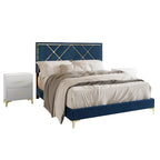 Ensemble de 3 tables de chevet CraftPorch avec lit rembourré en velours