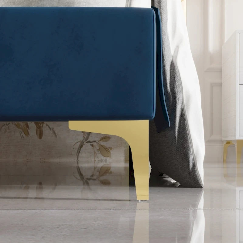 Ensemble de 3 tables de chevet CraftPorch avec lit rembourré en velours