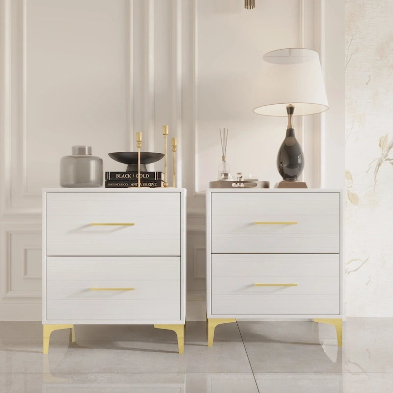Ensemble de 3 tables de chevet CraftPorch avec lit rembourré en velours