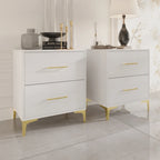 Ensemble de 3 tables de chevet CraftPorch avec lit rembourré en velours