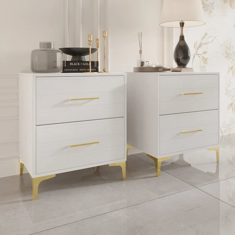 Ensemble de 3 tables de chevet CraftPorch avec lit rembourré en velours
