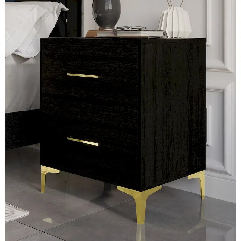 Ensemble de 3 tables de chevet CraftPorch avec lit rembourré en velours
