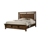 Ensemble de chambre à coucher Joell 5 pièces à panneaux rustiques bruns