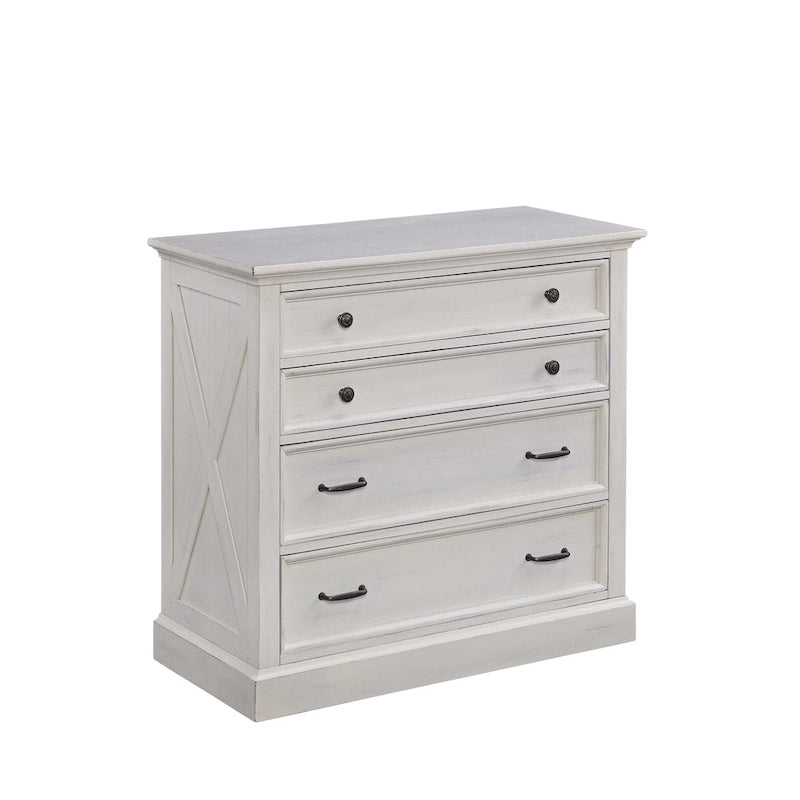 Ensemble lit king size 3 pièces The Gray Barn Riverbone X-detail, table de chevet et commode