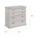 Ensemble lit king size 3 pièces The Gray Barn Riverbone X-detail, table de chevet et commode