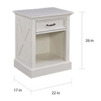Ensemble lit king size 3 pièces The Gray Barn Riverbone X-detail, table de chevet et commode