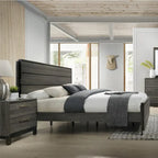 Ensemble de chambre à coucher 5 pièces Roundhill Furniture Ioana en bois gris antique, format king size