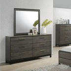 Ensemble de chambre à coucher 5 pièces Roundhill Furniture Ioana en bois gris antique, format king size
