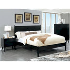 Ensemble de chambre à coucher 3 pièces Fopp en bois noir, style moderne du milieu du siècle, par Furniture of America