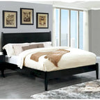 Ensemble de chambre à coucher 3 pièces Fopp en bois noir, style moderne du milieu du siècle, par Furniture of America