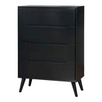 Ensemble de chambre à coucher 3 pièces Fopp en bois noir, style moderne du milieu du siècle, par Furniture of America