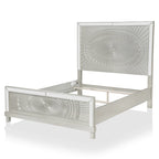 Ensemble lit et tables de chevet 3 pièces Luela Glam Champagne Wood avec port USB par Furniture of America