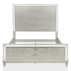 Ensemble lit et tables de chevet 3 pièces Luela Glam Champagne Wood avec port USB par Furniture of America