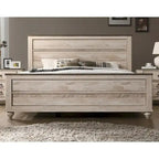 Ensemble de chambre à coucher 4 pièces Roundhill Furniture Imerland, finition blanche délavée, style contemporain, taille King