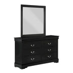 Ensemble de chambre à coucher Lillie 6 pièces en bois noir avec traîneau