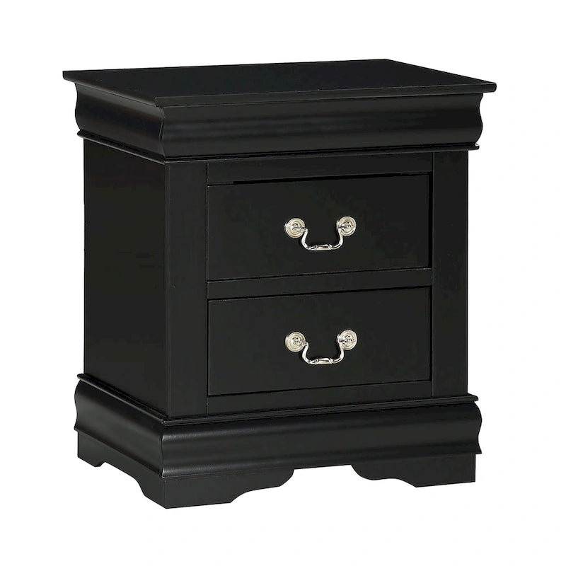Ensemble de chambre à coucher Lillie 6 pièces en bois noir avec traîneau