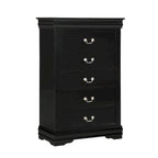 Ensemble de chambre à coucher Lillie 6 pièces en bois noir avec traîneau