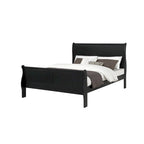 Ensemble de chambre à coucher Lillie 6 pièces en bois noir avec traîneau
