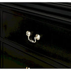 Ensemble de chambre à coucher Lillie 6 pièces en bois noir avec traîneau