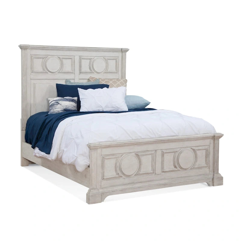 Ensemble de chambre à coucher Bristow blanc antique 6 pièces pour lit king size