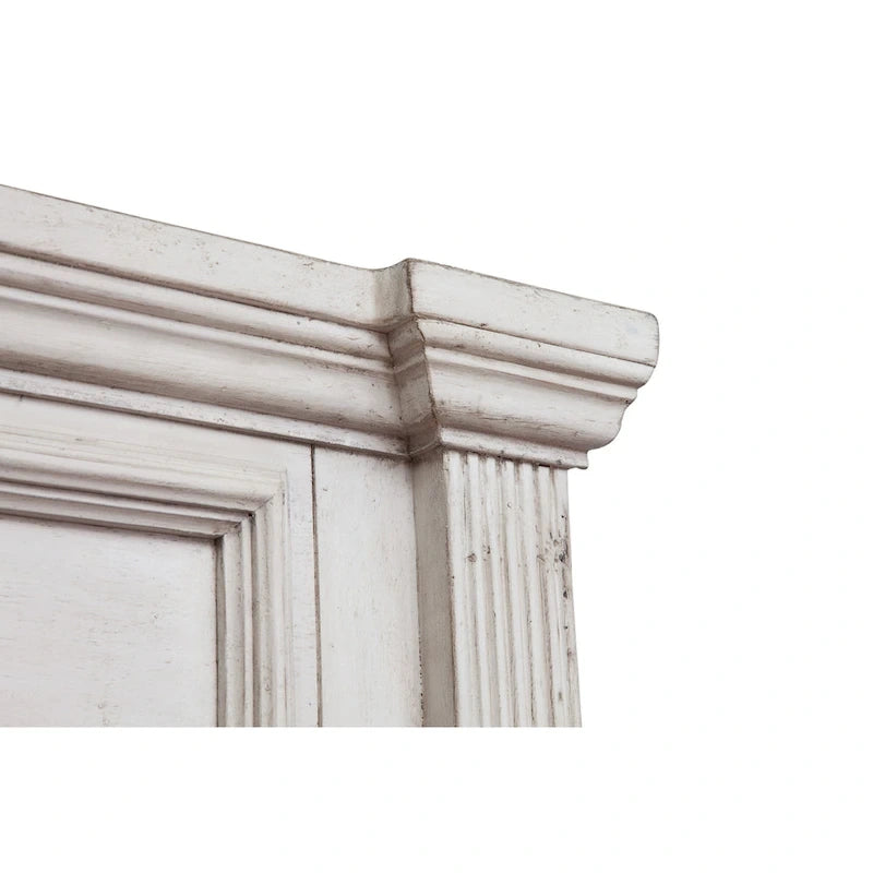 Ensemble de chambre à coucher Bristow blanc antique 6 pièces pour lit king size