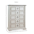 Ensemble de chambre à coucher Bristow blanc antique 6 pièces pour lit king size