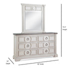 Ensemble de chambre à coucher Bristow blanc antique 6 pièces pour lit king size