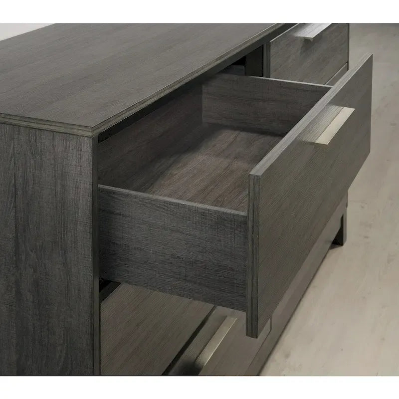 Ensemble de chambre à coucher en bois Carbon Loft Lippmann finition gris antique, format queen