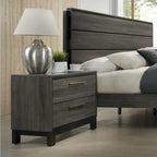 Ensemble de chambre à coucher en bois Carbon Loft Lippmann finition gris antique, format queen