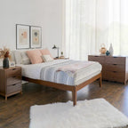 Ensemble de chambre à coucher Purcell 4 pièces avec commode à 6 tiroirs et 2 tables de chevet