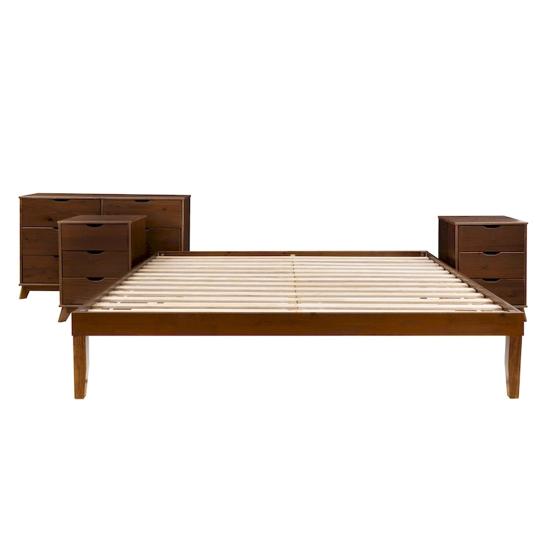 Ensemble de chambre à coucher Purcell 4 pièces avec commode à 6 tiroirs et 2 tables de chevet