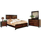 Ensemble de chambre à coucher contemporain 4 pièces en noyer Figh de Furniture of America