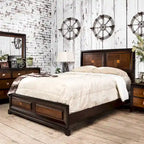 Ensemble de chambre à coucher contemporain 4 pièces en noyer Figh de Furniture of America