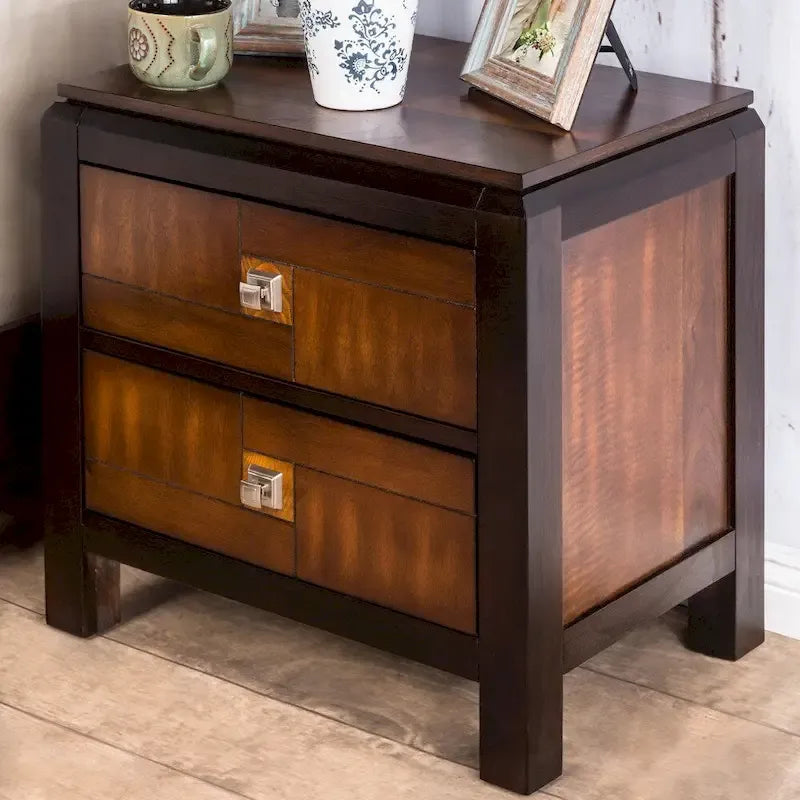 Ensemble de chambre à coucher contemporain 4 pièces en noyer Figh de Furniture of America